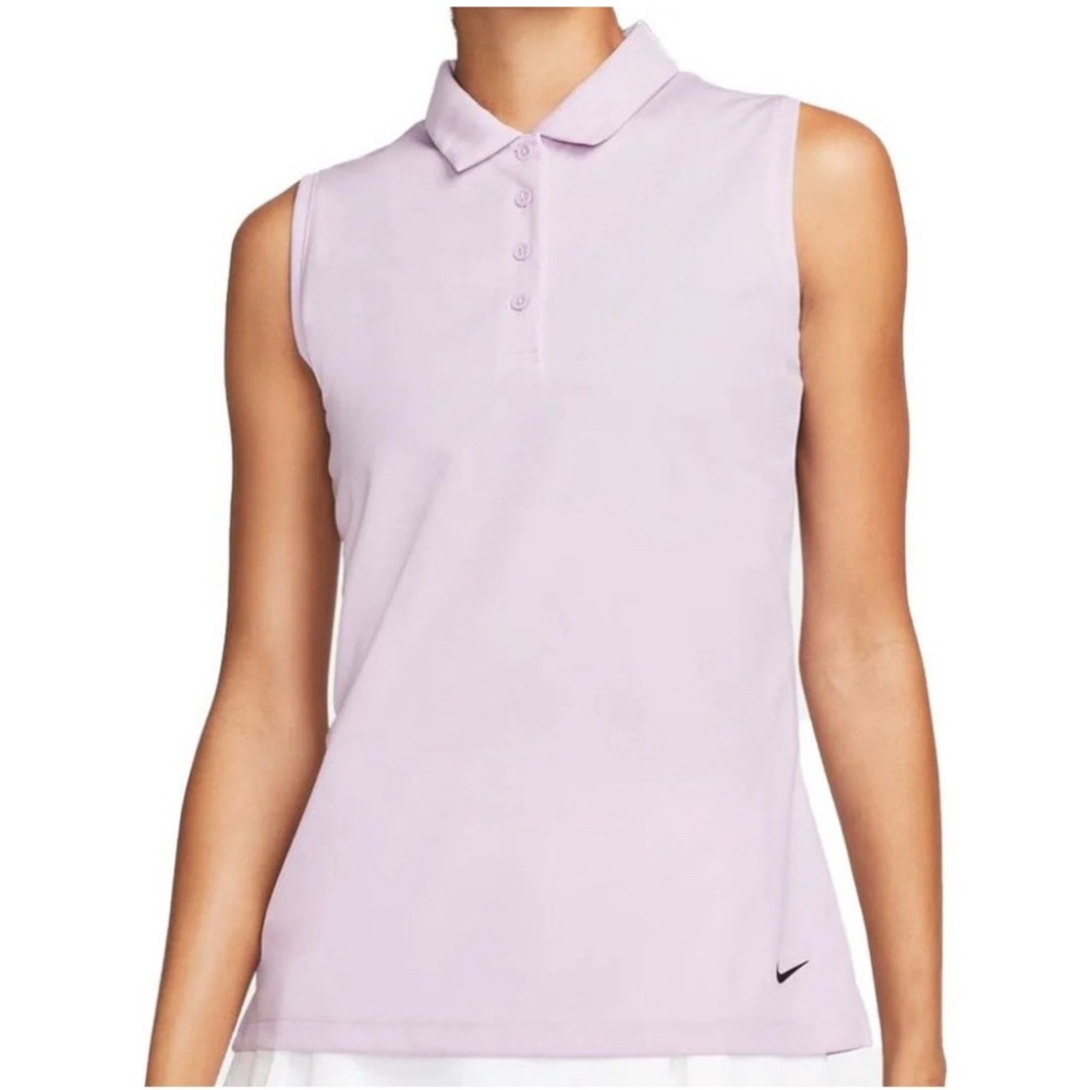 Nike Purple Fitted Sleeveless Polo Tank